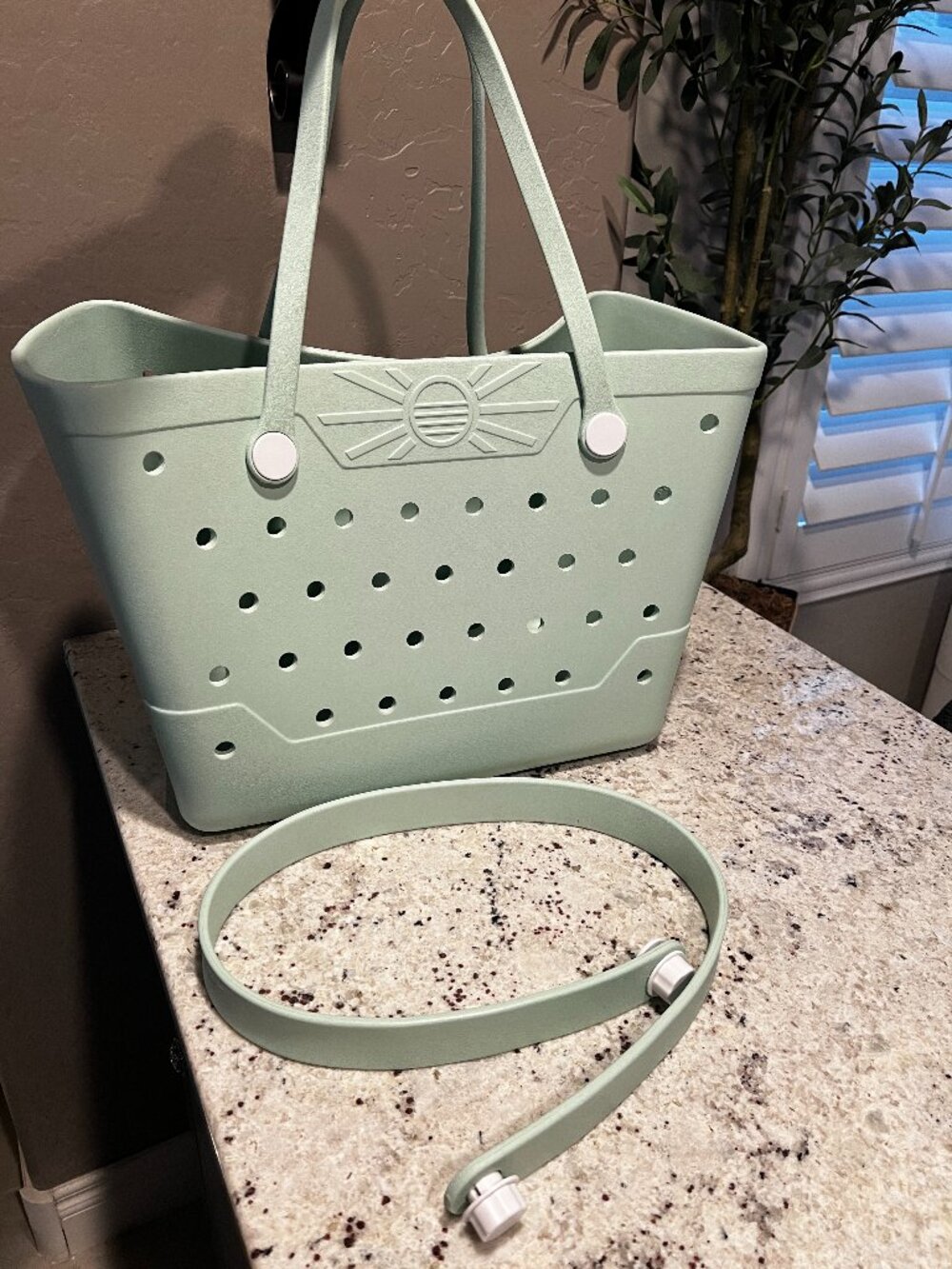 Mint Green BOGG Style Shopping Tote Bag w/Extra Strap